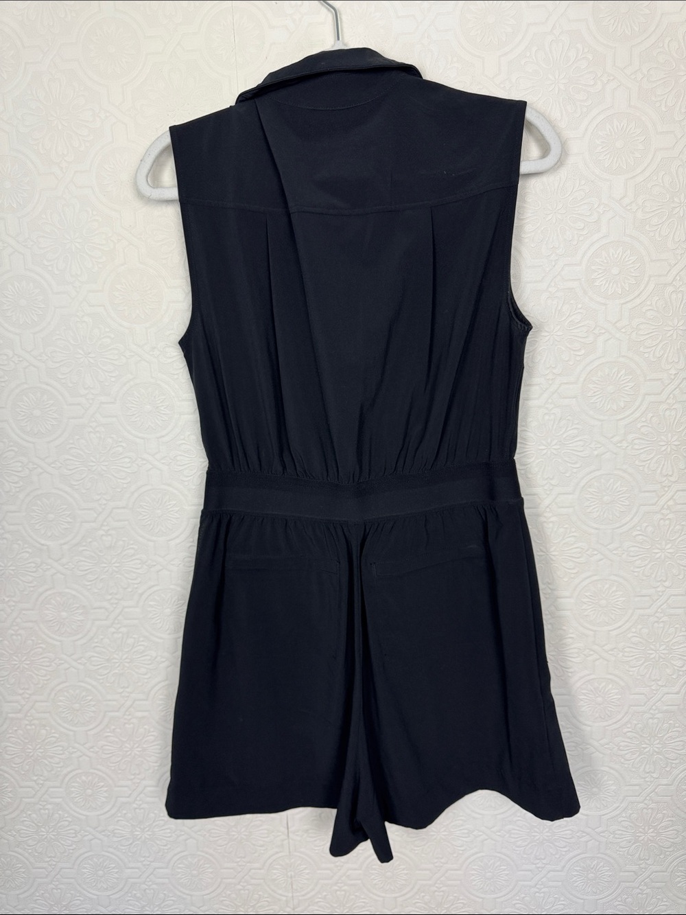 Athleta Brooklyn Black Sleeveless Romper Size 6 Zip Front Collared Athletic - Picture 7 of 8
